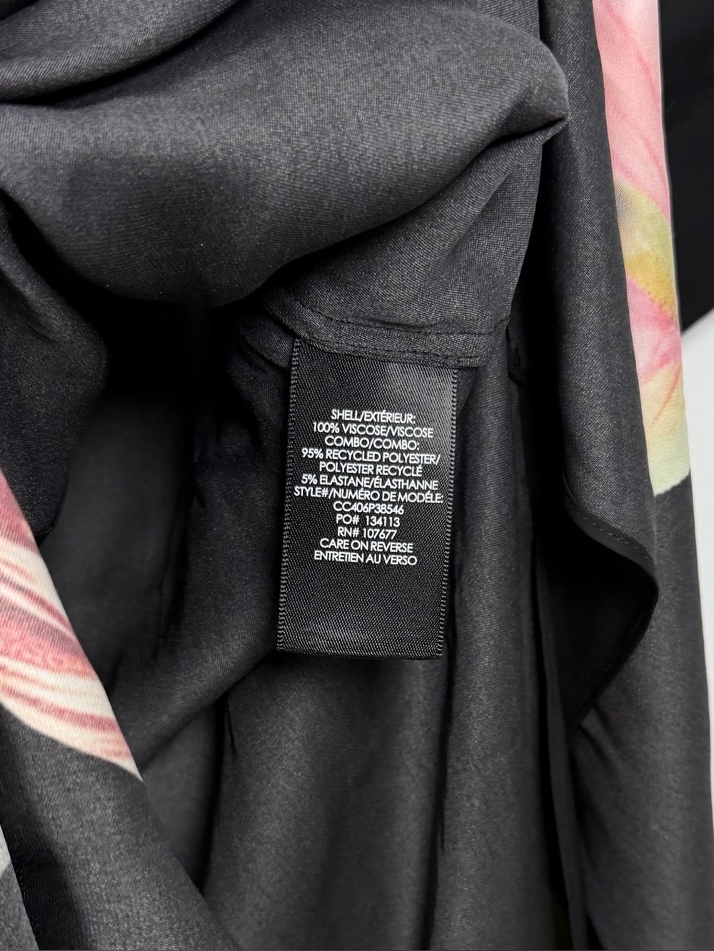 ALICE + OLIVIA Size XS • Maxi Shirt Dress Silk Blend Black Floral *No Belt*. - Picture 4 of 5
